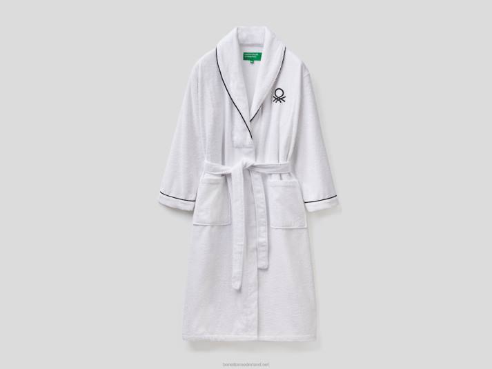 Benetton badstof badjas wit 4R623356