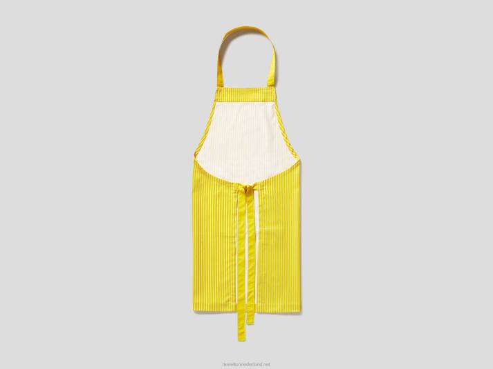 Benetton schort, pannenlap en ovenwant set geel 4R626030