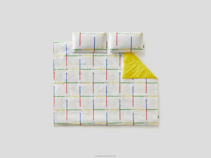 Benetton dekbedovertrek255x200 cm en twee slopen geel 4R623331