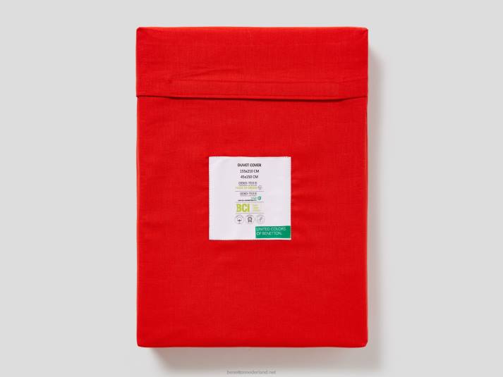 Benetton dekbedovertrek 155x210 cm en een kussensloop rood 4R623334