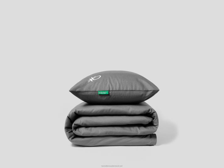 Benetton omkeerbaar dekbedovertrek 155x200 cm en een kussensloop grijs 4R625996