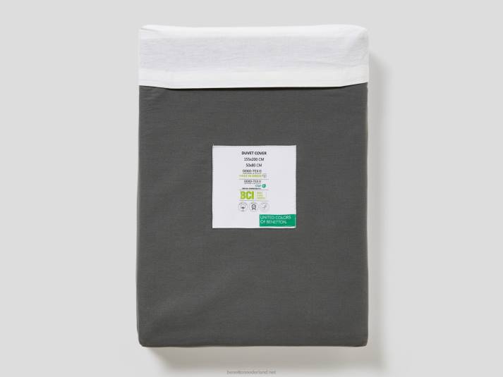 Benetton omkeerbaar dekbedovertrek 155x200 cm en een kussensloop grijs 4R625996