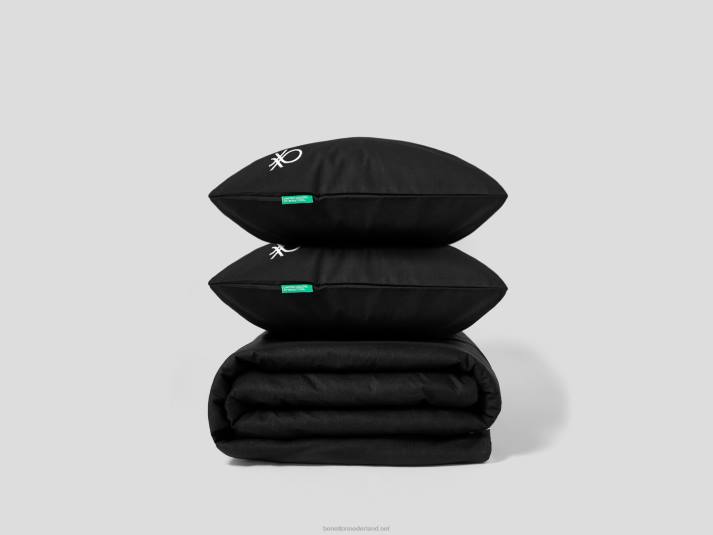 Benetton omkeerbaar dekbedovertrek 210x230 cm en twee slopen zwart 4R625985