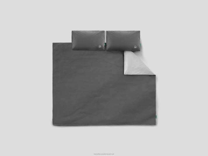 Benetton omkeerbaar dekbedovertrek 255x200 cm en twee slopen grijs 4R623330