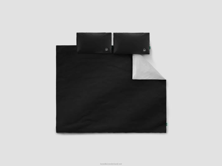 Benetton omkeerbaar dekbedovertrek 255x200 cm en twee slopen zwart 4R625975