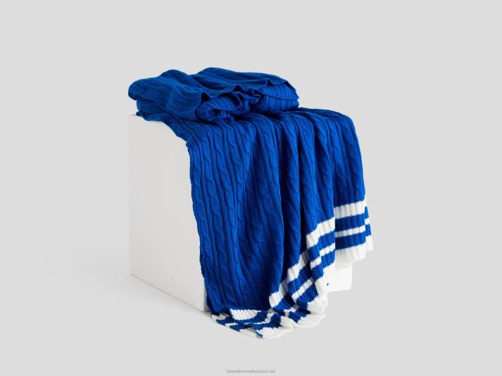 Benetton kabel gebreide hoes helderblauw 4R623376