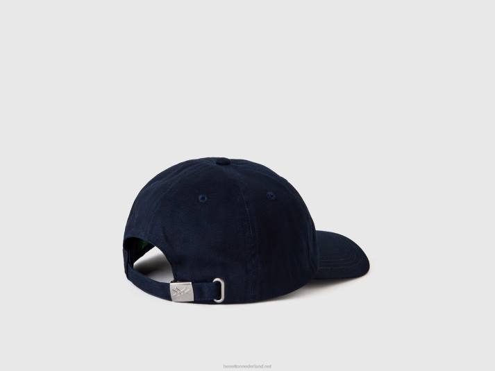 Heren Benetton donkerblauwe pet met geborduurd logo donkerblauw 4R621495