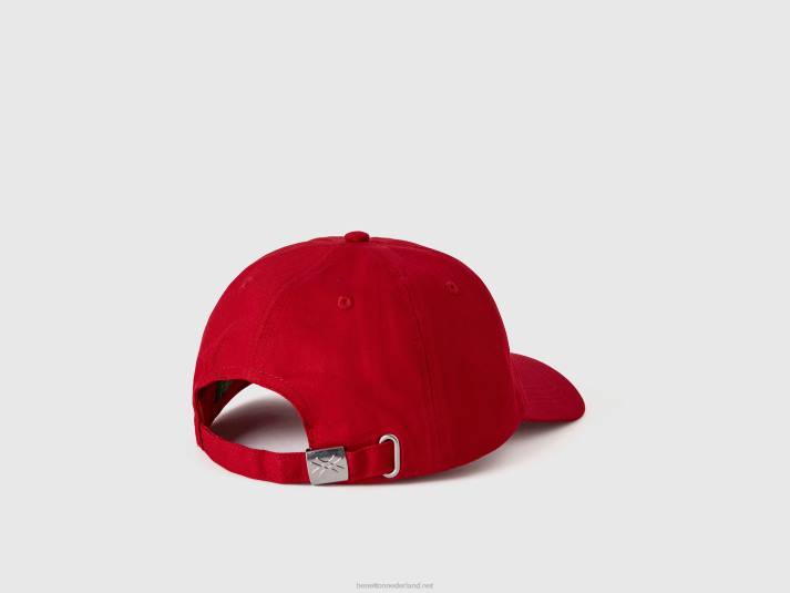 Heren Benetton rode pet met geborduurd logo rood 4R621541