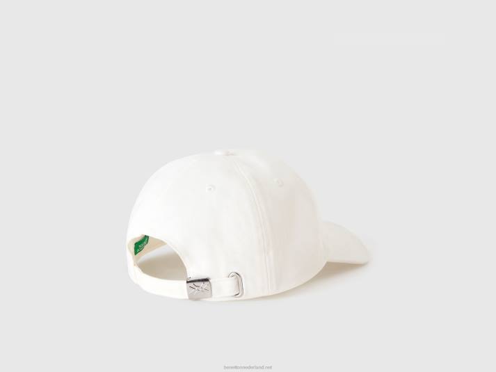 Heren Benetton witte pet met geborduurd logo wit 4R621508