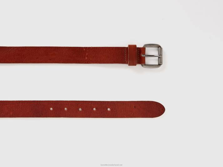 Heren Benetton echt leren riem bruin 4R621496