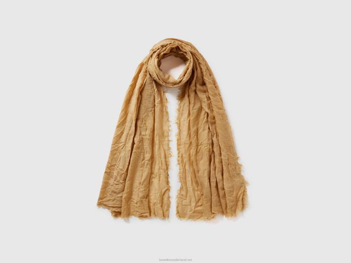 Heren Benetton sjaal van viscosemix beige 4R621513