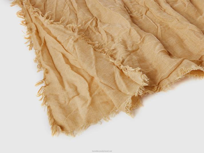 Heren Benetton sjaal van viscosemix beige 4R621513