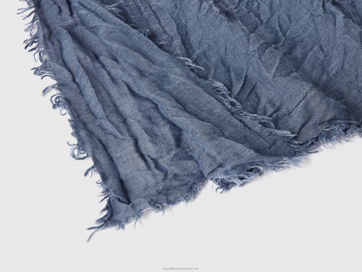 Heren Benetton sjaal van viscosemix blauw 4R621500