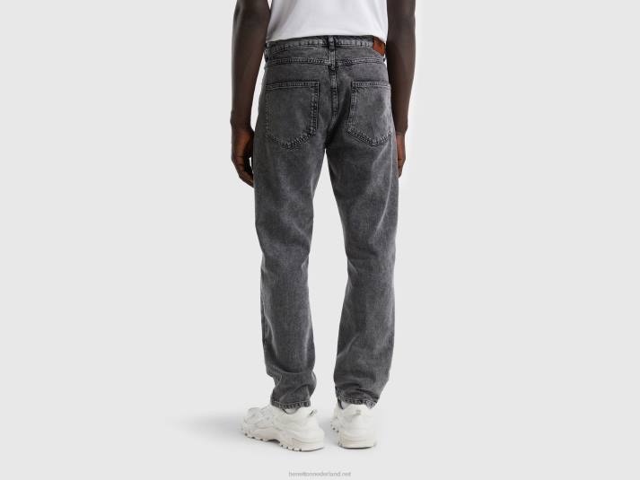 Heren Benetton 5-pocket jeans met versleten look zwart 4R624678
