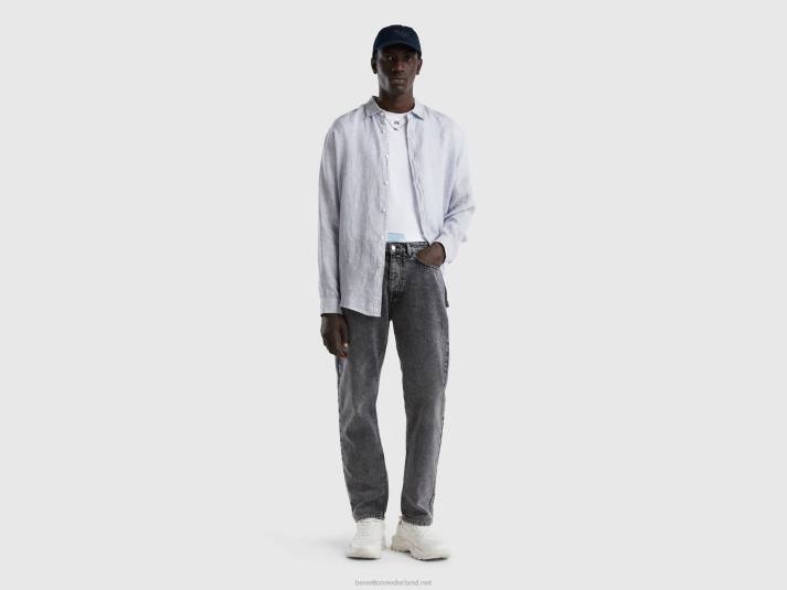 Heren Benetton 5-pocket jeans met versleten look zwart 4R624678