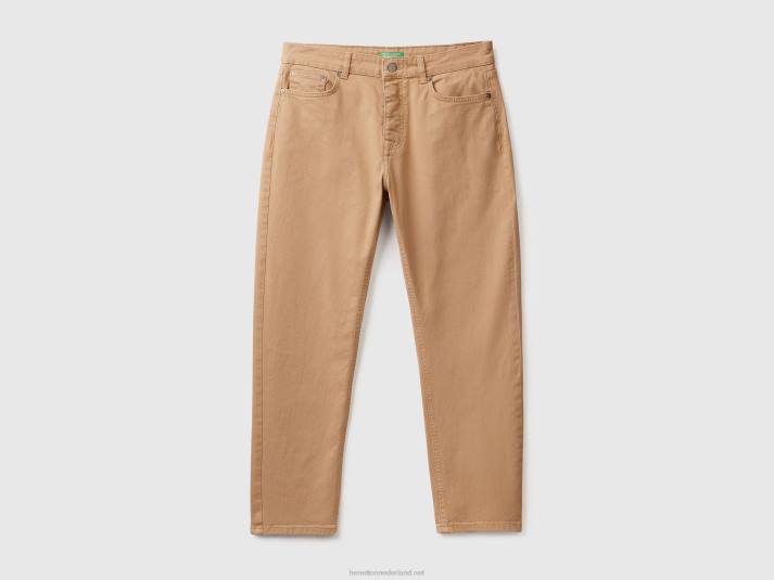 Heren Benetton Carrot fit broek beige 4R621472