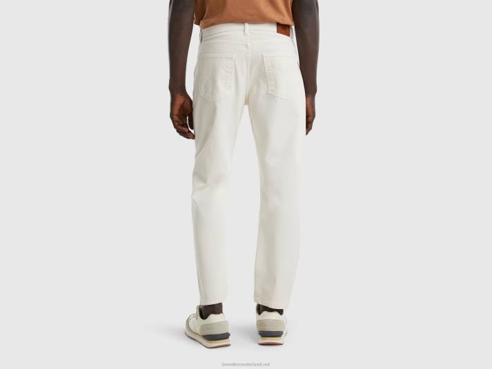 Heren Benetton Carrot fit broek romig wit 4R624674