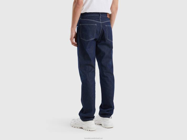 Heren Benetton jeans met rechte pijpen donkerblauw 4R624672