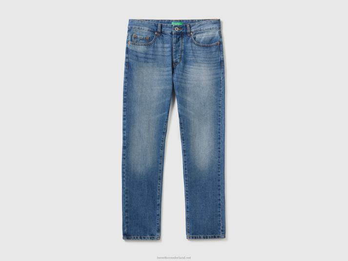 Heren Benetton jeans met rechte pijpen van 100% katoen blauw 4R621482