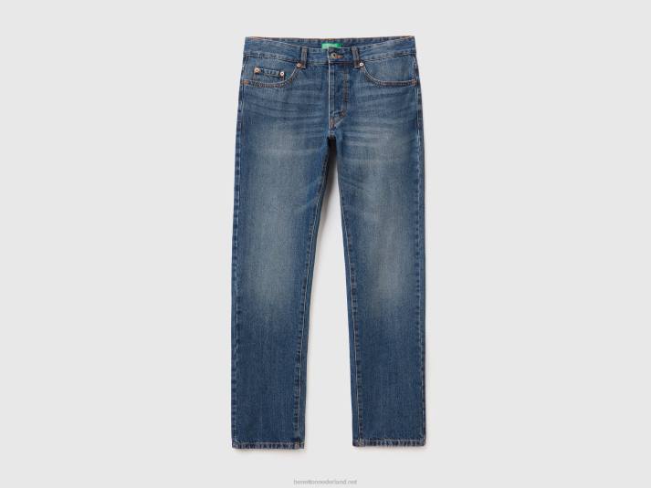 Heren Benetton jeans met rechte pijpen van 100% katoen blauw 4R621486