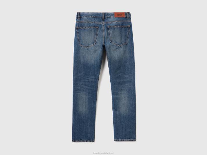 Heren Benetton jeans met rechte pijpen van 100% katoen blauw 4R621486