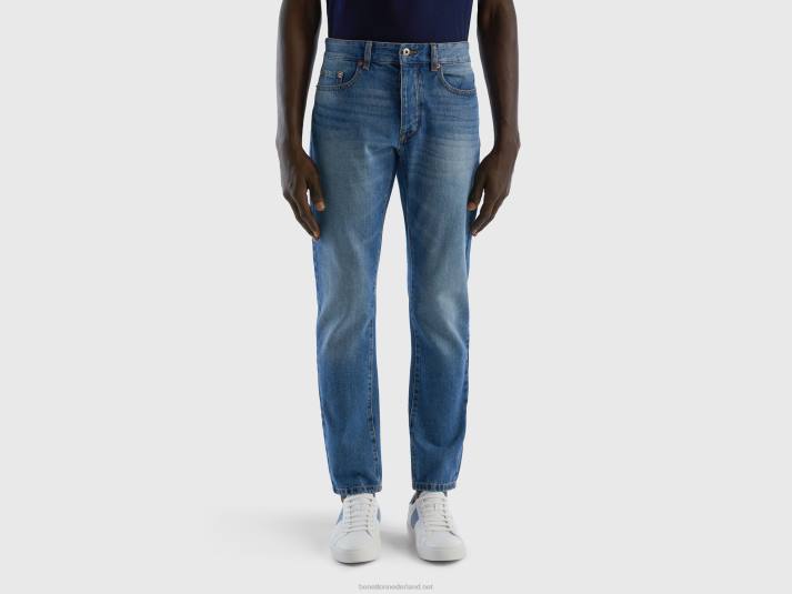Heren Benetton jeans met rechte pijpen van 100% katoen blauw 4R624677