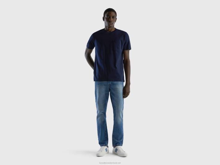 Heren Benetton jeans met rechte pijpen van 100% katoen blauw 4R624677