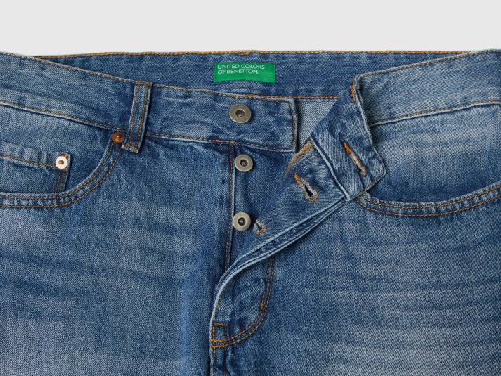 Heren Benetton jeans met rechte pijpen van 100% katoen blauw 4R624677