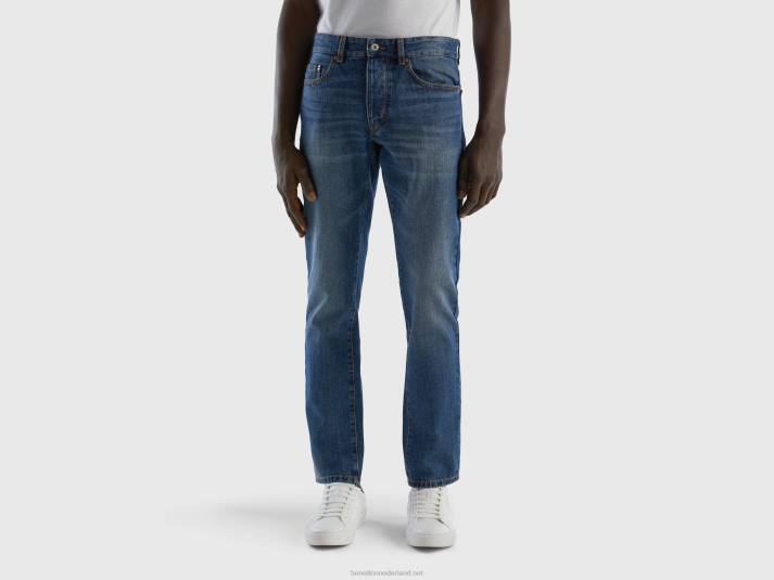 Heren Benetton jeans met rechte pijpen van 100% katoen blauw 4R624684