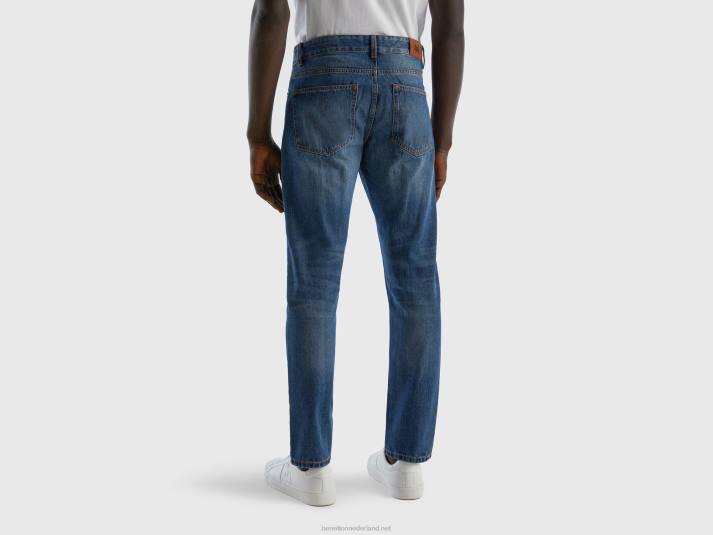 Heren Benetton jeans met rechte pijpen van 100% katoen blauw 4R624684