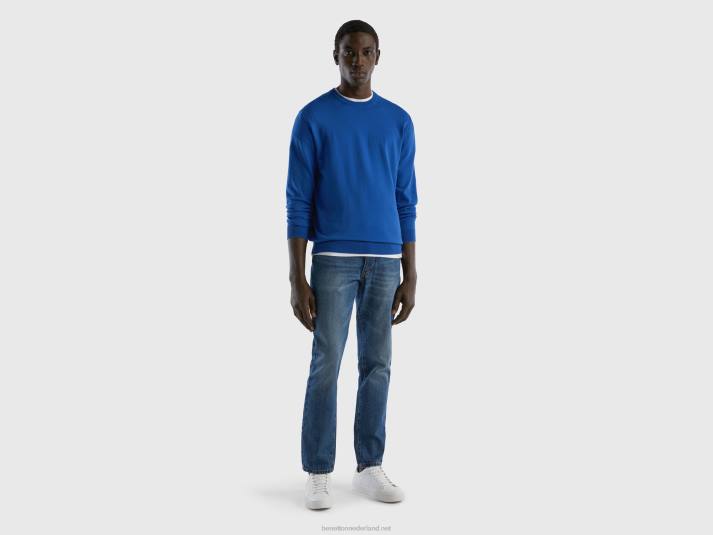 Heren Benetton jeans met rechte pijpen van 100% katoen blauw 4R624684