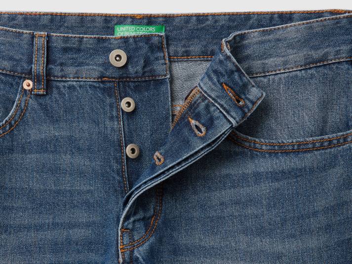 Heren Benetton jeans met rechte pijpen van 100% katoen blauw 4R624684