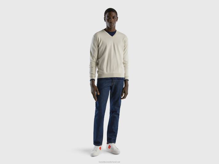 Heren Benetton jeans met rechte pijpen van 100% katoen donkerblauw 4R624681