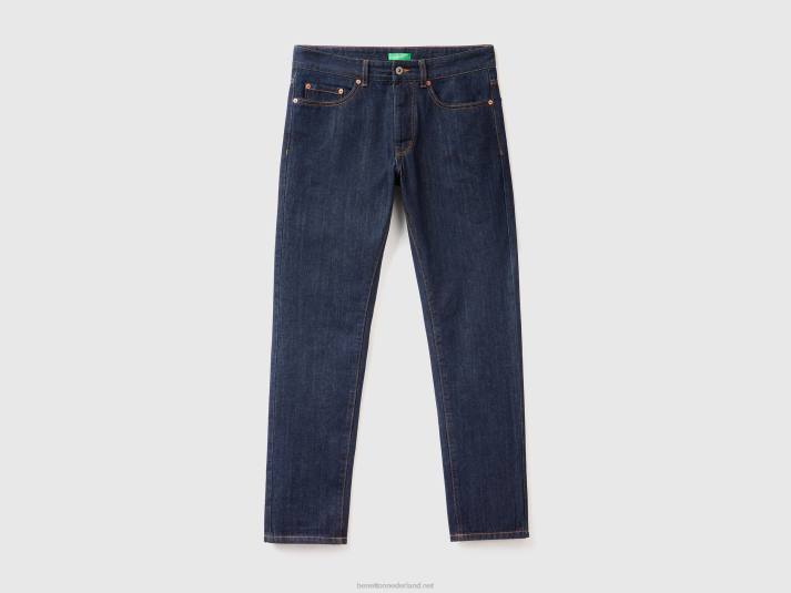 Heren Benetton jeans met rechte pijpen van 100% katoen donkerblauw 4R624681