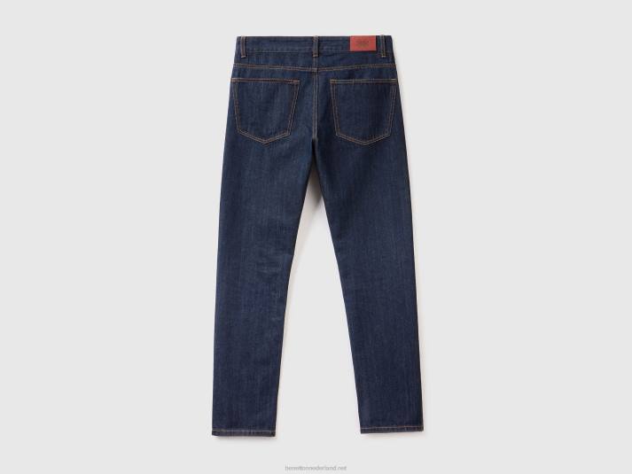 Heren Benetton jeans met rechte pijpen van 100% katoen donkerblauw 4R624681