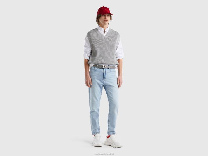 Heren Benetton loose-fit jeans met vijf zakken hemelsblauw 4R624676
