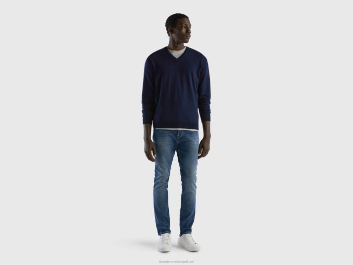 Heren Benetton skinny fit spijkerbroek blauw 4R621491