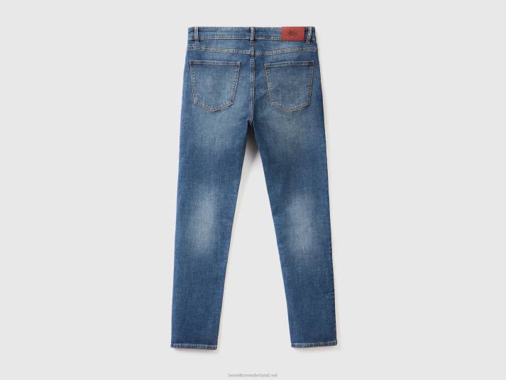 Heren Benetton skinny fit spijkerbroek blauw 4R624679