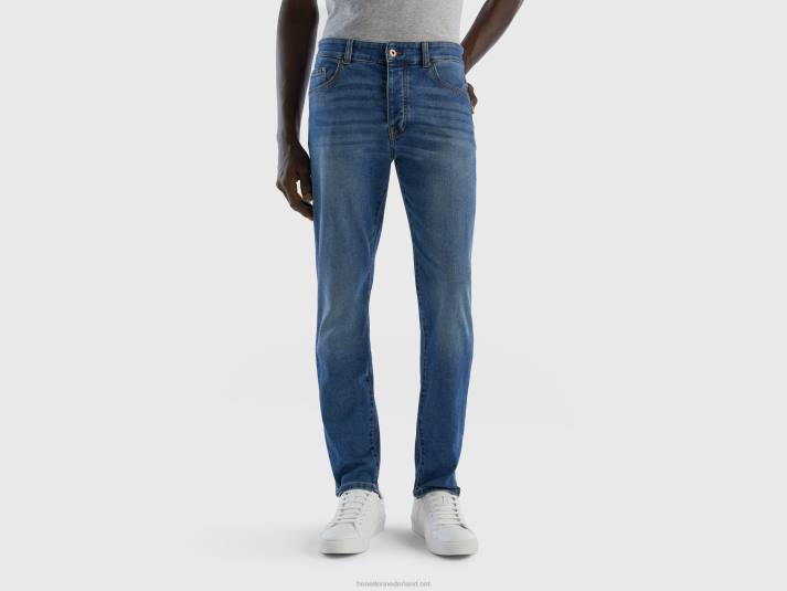 Heren Benetton slimfit jeans met vijf zakken blauw 4R624670