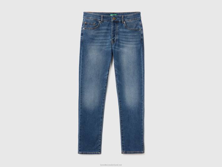 Heren Benetton slimfit jeans met vijf zakken blauw 4R624670