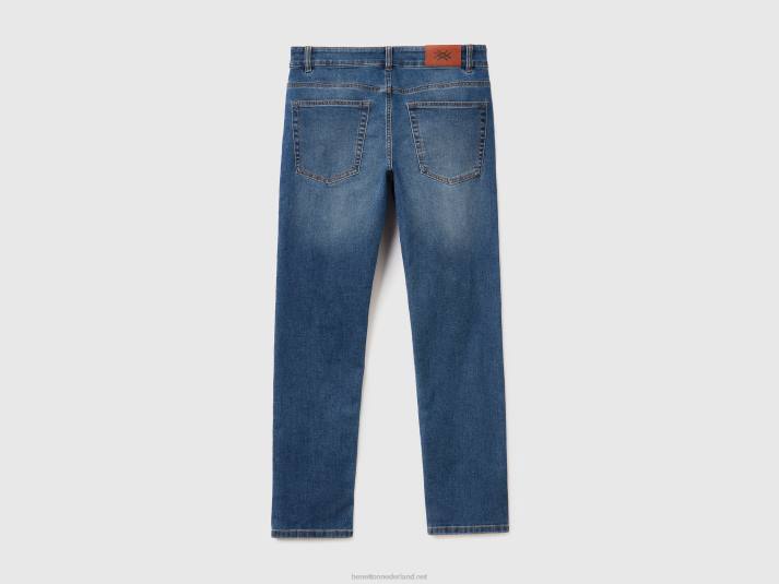 Heren Benetton slimfit jeans met vijf zakken blauw 4R624670
