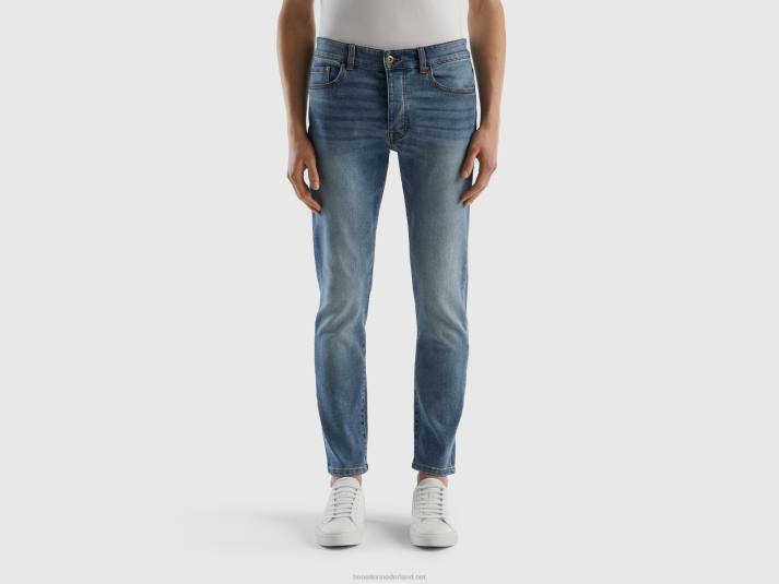 Heren Benetton slimfit jeans met vijf zakken blauw 4R624673