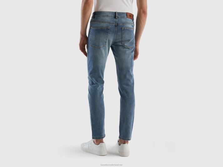 Heren Benetton slimfit jeans met vijf zakken blauw 4R624673
