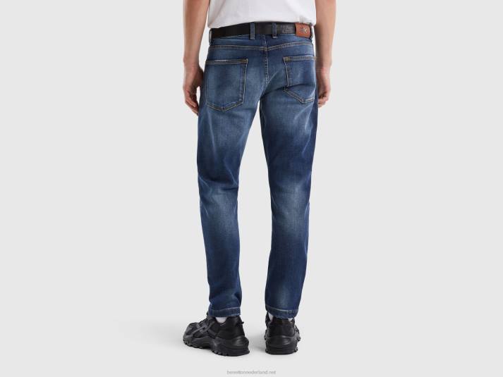 Heren Benetton slimfit jeans met vijf zakken blauw 4R624675