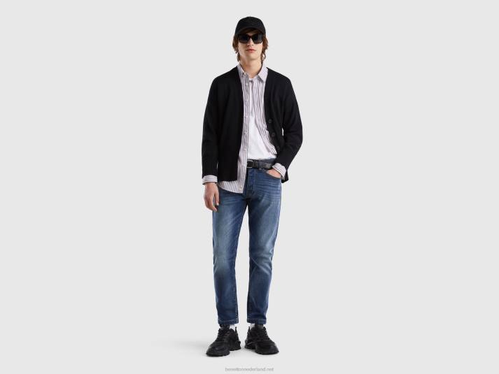 Heren Benetton slimfit jeans met vijf zakken blauw 4R624675