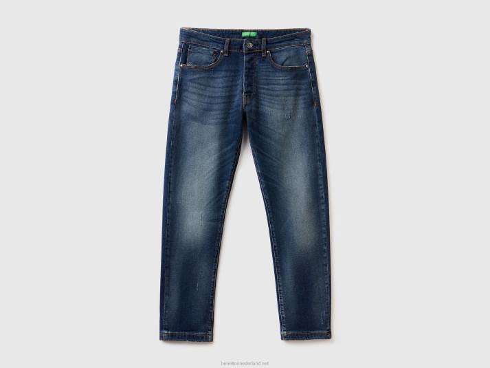 Heren Benetton slimfit jeans met vijf zakken blauw 4R624675