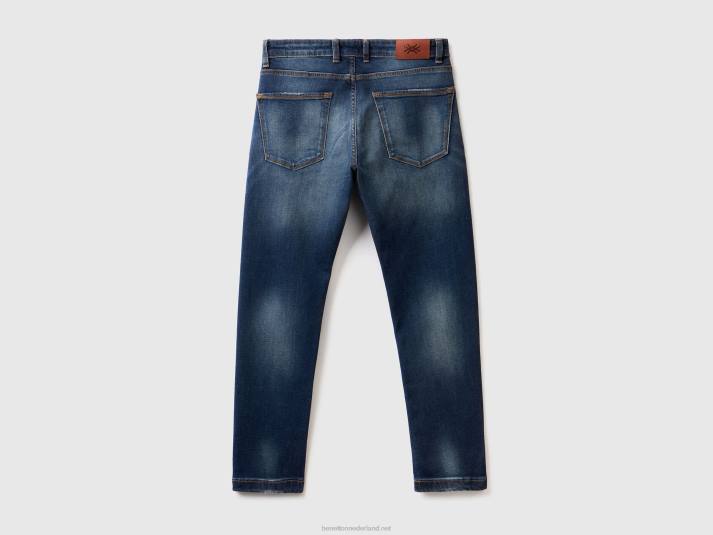 Heren Benetton slimfit jeans met vijf zakken blauw 4R624675