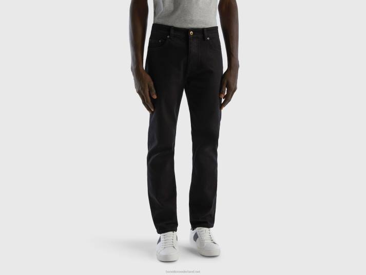 Heren Benetton slimfit jeans met vijf zakken zwart 4R624680