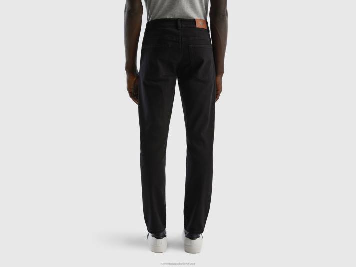 Heren Benetton slimfit jeans met vijf zakken zwart 4R624680