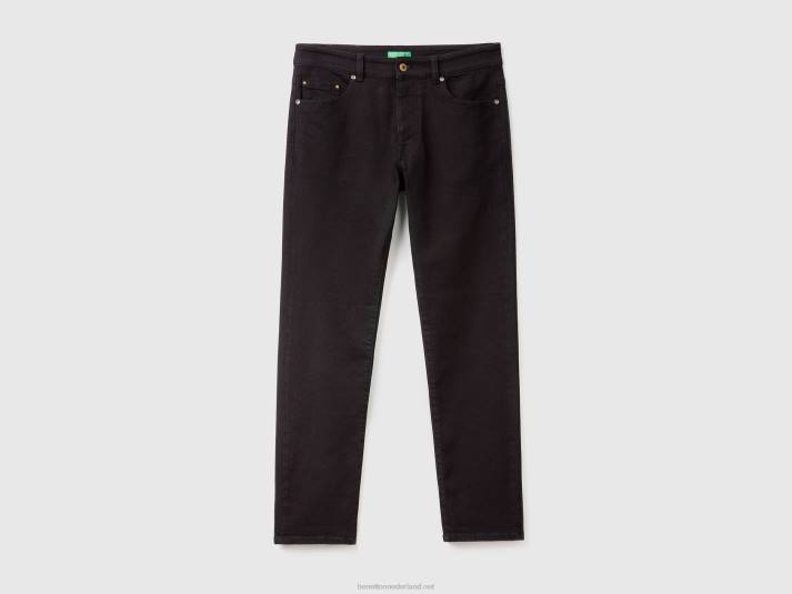 Heren Benetton slimfit jeans met vijf zakken zwart 4R624680
